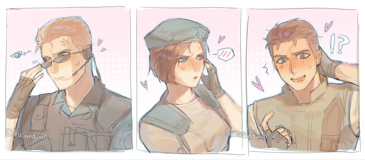 Sorasandwich's tweet photo. Stars!!^^ #REBHFun #albertwesker #jillvalentine #chrisredfield #residentevil https://t.co/OyKcyJd4u0