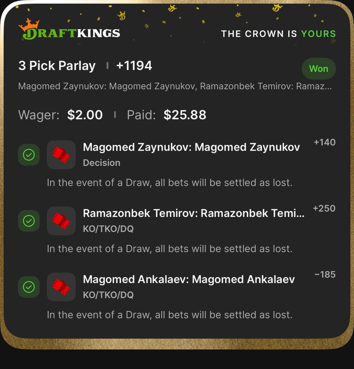 SMDFTB44's tweet photo. Honestly had a shit day with parlays today but snatched a few wins https://t.co/CrxYfeyOB2