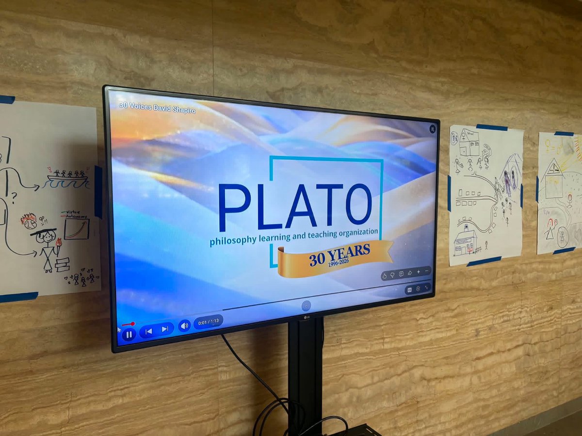 TheAAPT's tweet photo. Here at #AAPT26, we’re glad to celebrate with our friends at @platoorg, which turns 30 this year. Their 30 Years, 30 Voices series is on loop in the Strong Atrium throughout the conference, and we’ll link it below. https://t.co/hWYU9MGpoF