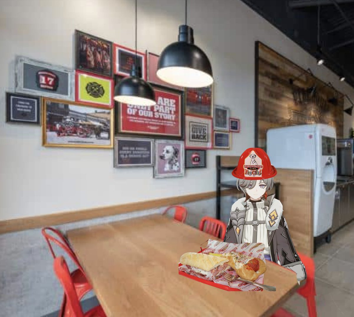 hypoauster's tweet photo. number five firehouse subs + firehouse subs little plastic firefighter hat
i loved firehouse subs soooooo much as a kid but i havent been in years. idk if the food quality is that amazing anymore but i used to go crazy for their meatball sub https://t.co/docfz2Pvq0