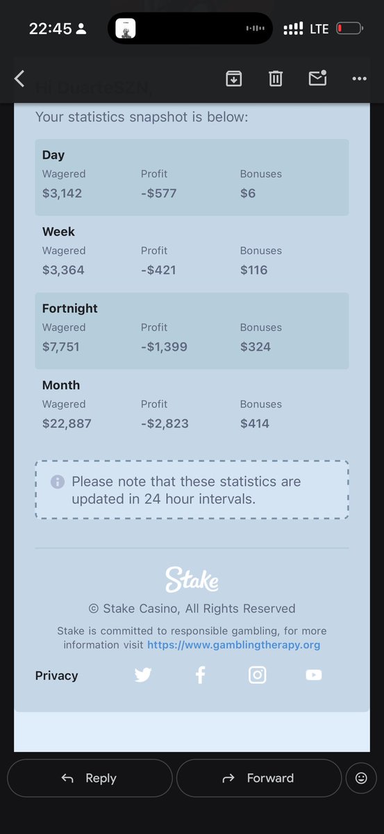 SuaveMint's tweet photo. After saying i wasn’t going to gamble again, this week i found myself going back in the same hole @Stake 

I found some money to get my business back on and went and lost everything.

I just don’t know what to do anymore im lost https://t.co/8dER3lq6y3