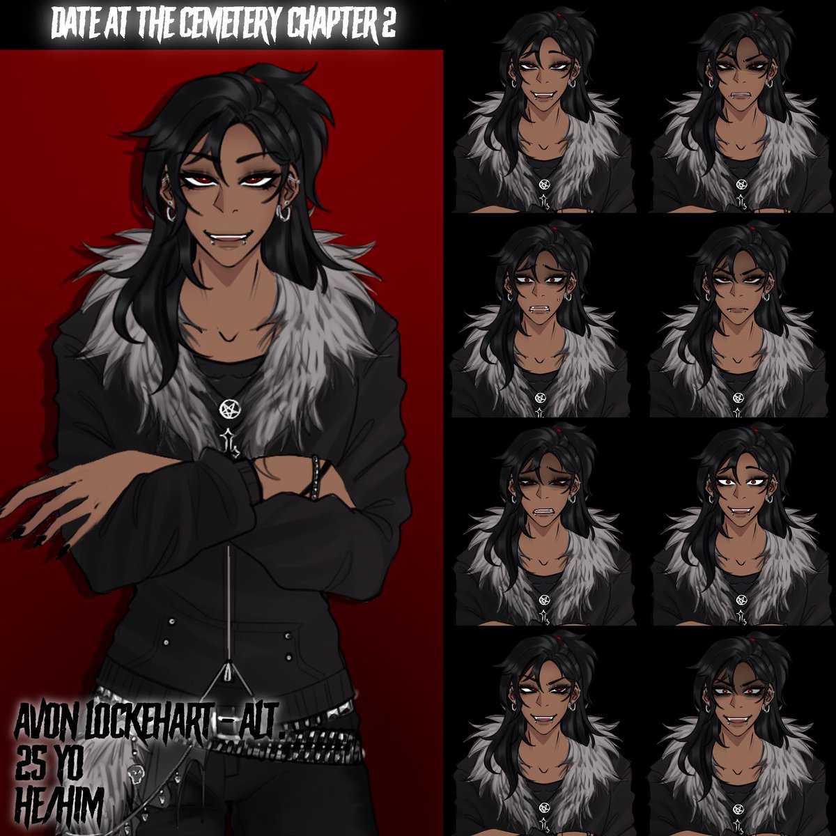 weluv_XOx's tweet photo. As promised, I’m soft launching Date at the Cemetery’s second chapter. There are a total of 11 additional characters in this chapter, including a secret route so you’ll have to be patient for that haha. Here’s everyone you’ll be meeting in the visual novel ! ♥️ https://t.co/fkxDBZ4f7l