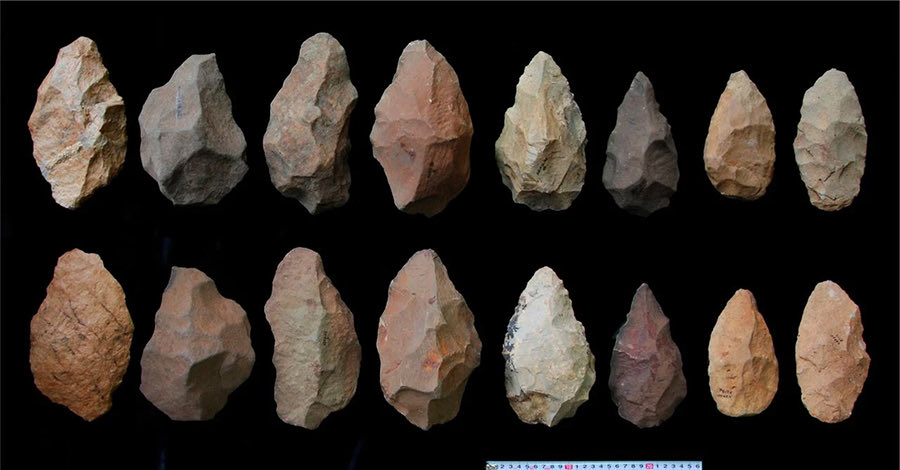 emollick's tweet photo. For the better part of 20,000 centuries of human history, not much happened. We spent about 19,960 of those making slightly different variations of one tool before figuring out the metal thing

And stuff only really took off 2 centuries ago. That we can sort of keep up is amazing https://t.co/8Cncim2S0I