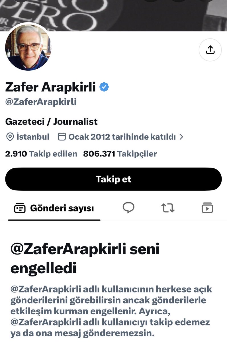 hbukowski's tweet photo. @ZaferArapkirli Futbol konusunda farklı bir görüş belirttim diye engellenmişim. Demek ki ifade özgürlüğü, sadece kendi fikrine katılanlar için geçerliymiş.Farklı fikirlere cevap vermek yerine engellemek, ifade özgürlüğü söyleminin samimiyetini sorgulatıyor. https://t.co/LwQwswsUNe