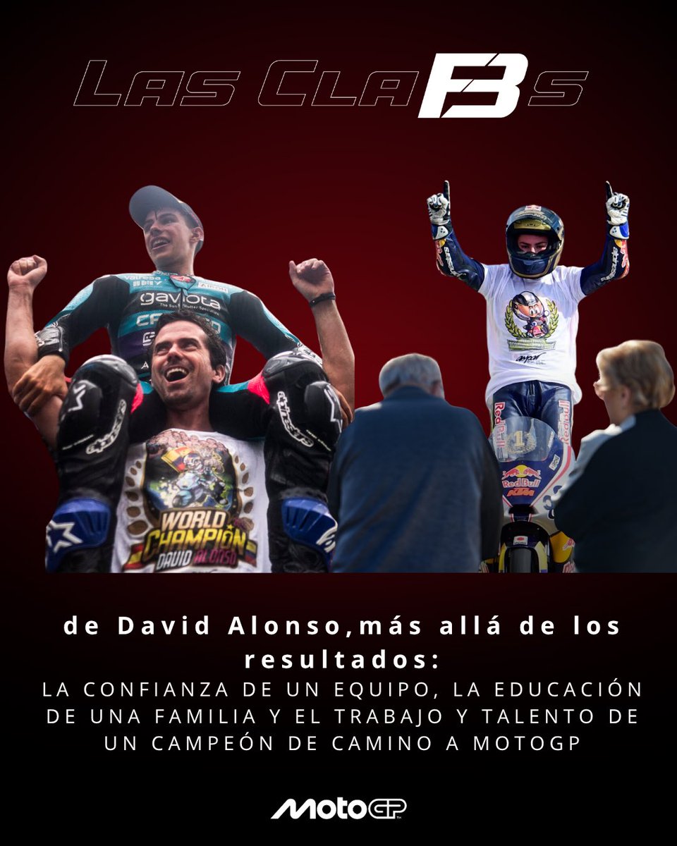fbiset's tweet photo. 🧵 Hilo. LAS CLA🅱️S de David Alonso: más allá de los resultados

La carta que el @AsparTeam dedicó a David Alonso esta semana tras anunciarse su fichaje por Honda HRC en MotoGP me llevó a recordar una historia personal con él y, sobre todo, a reflexionar sobre algo que a menudo olvidamos en este deporte.

La importancia de no dar nunca por perdido a un piloto demasiado pronto.

Vivimos en un deporte donde muchas veces solo se juzga el último resultado. Pero los grandes aciertos llegan cuando alguien es capaz de mirar más allá de una clasificación.

Personas como @nicoterol , que creyó en David Alonso mucho antes de que llegaran los títulos y los grandes resultados. Supo ver un talento que los cronos todavía no reflejaban. 

Porque detrás de cada campeón siempre hay alguien que decidió confiar cuando todavía nadie más lo hacía.

Os dejo con el hilo y la historia!

#motogp #davidalonso80 #moto3