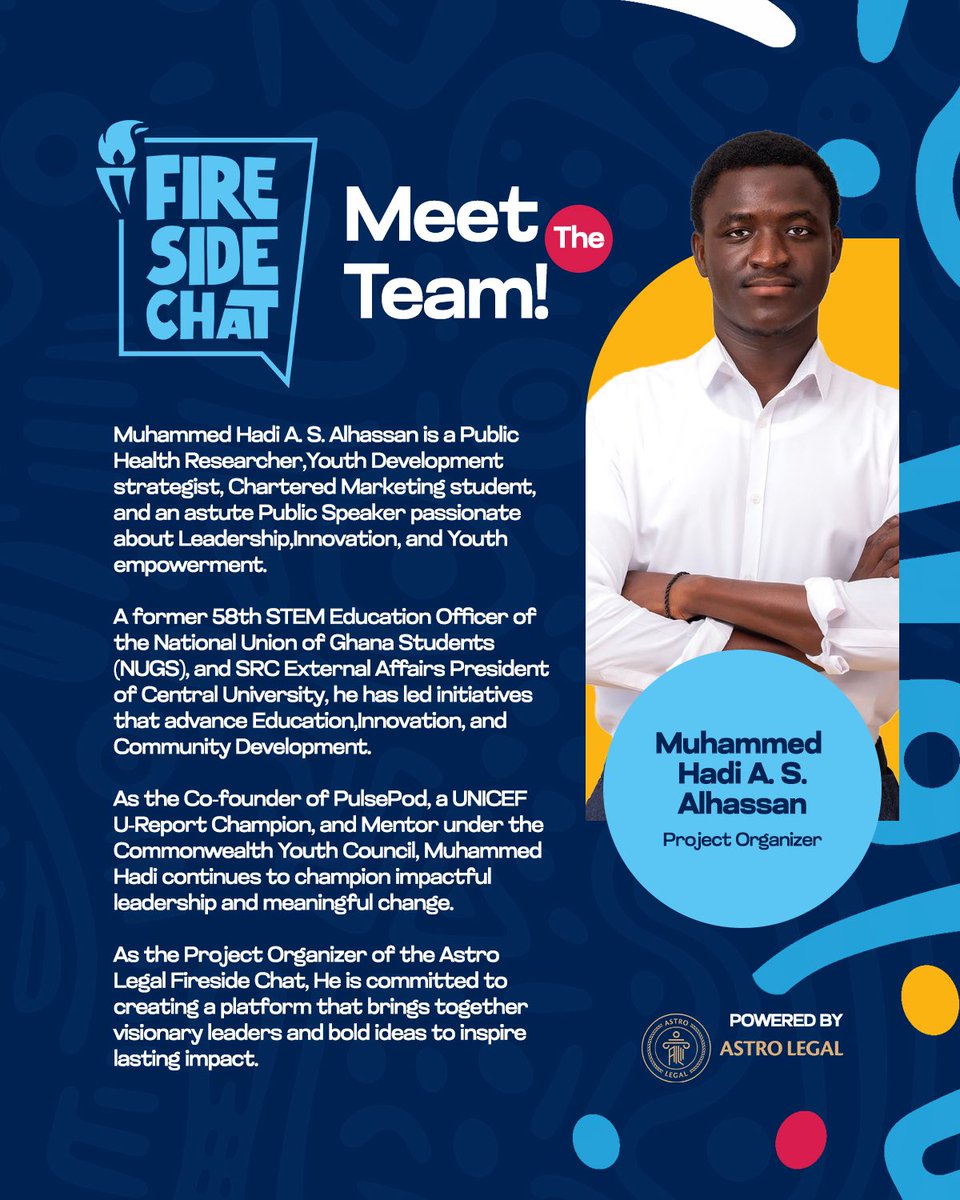drmuhammedHadi's tweet photo. Join us for the maiden edition of #FireSideChat by Astro Legal.

Join us as we explore “The Architecture of Lasting Businesses: Law, Innovation, Entrepreneurship &amp; Investment.”

📅 26 July 2026 | 🕓 4:00 PM GMT | 💻 Google Meet

See you there!

#AstroLegal #Entrepreneurship https://t.co/H9Yq1MNuvF