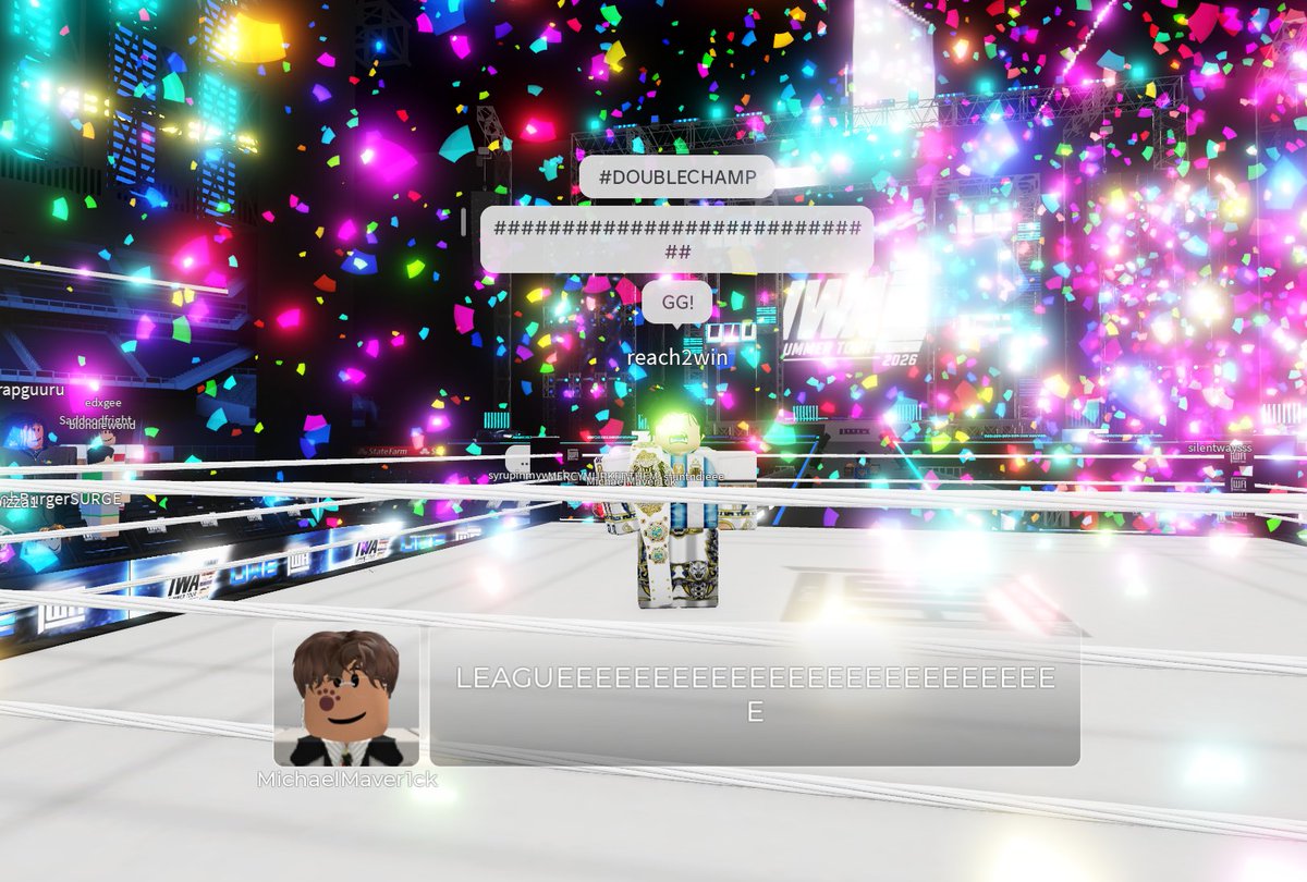IWA_RBLX's tweet photo. #IWASummerTour: UWE NIGHT!

INVITED Federation @SurgeOnRoblox's International Championship is on the line in a HUGE Triple Threat match between 3 of Surge's BEST in #KacLeague, #UJStyles, & #LuchiXtreme!

IN what was an EXCITING back & forth matchup, #KacLeague walks out as SURGE INTERNATIONAL CHAMPION!

TUNE IN LIVE: https://t.co/6Llh1xaUPe