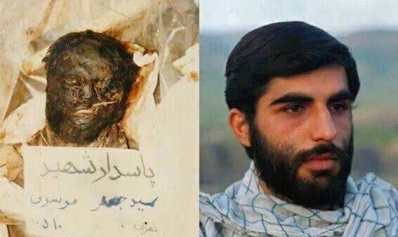 toranj1370's tweet photo. شهید سید جعفرموسوی در عملیات مرصاد بدست منافقین اسیر شد بعد زنده زنده پوست صورتشو کندن و
سوزوندن ولی خیانت نکرد...

یادمون باشه در این آشفته بازار خیانت ، الگوی زندگی ، شهدا هستن نه برخی از مسئولین خائن...

#فرقه_جنایت
#روایت_مرصاد https://t.co/0vnycSNVf6