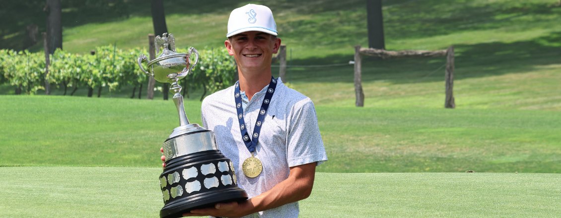 IowaGolfAssn's tweet photo. 🏆 GENERATIONS COLLIDE

After a three-week weather delay, 16-year-old Jonathan Ward defeated 58-year-old Jon Brown, 2&amp;1, to win his first IGA Match Play Championship at Talons Golf.

📰 Read more: https://t.co/kN5uqUGbR6

#GolfGetsBetterHere https://t.co/r6W0PHQOD3
