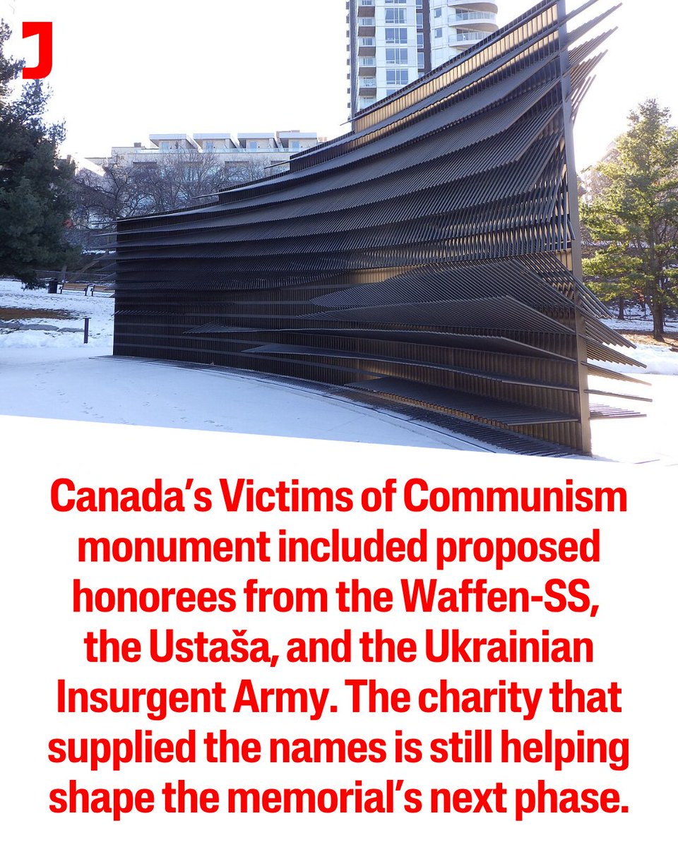 jacobin's tweet photo. Canada’s Victims of Communism monument nearly commemorated Nazi collaborators.

Internal government records show that the charity behind the fiasco is still at the center of the publicly funded project. https://t.co/NTApj7fE8M https://t.co/LxpAi7O805