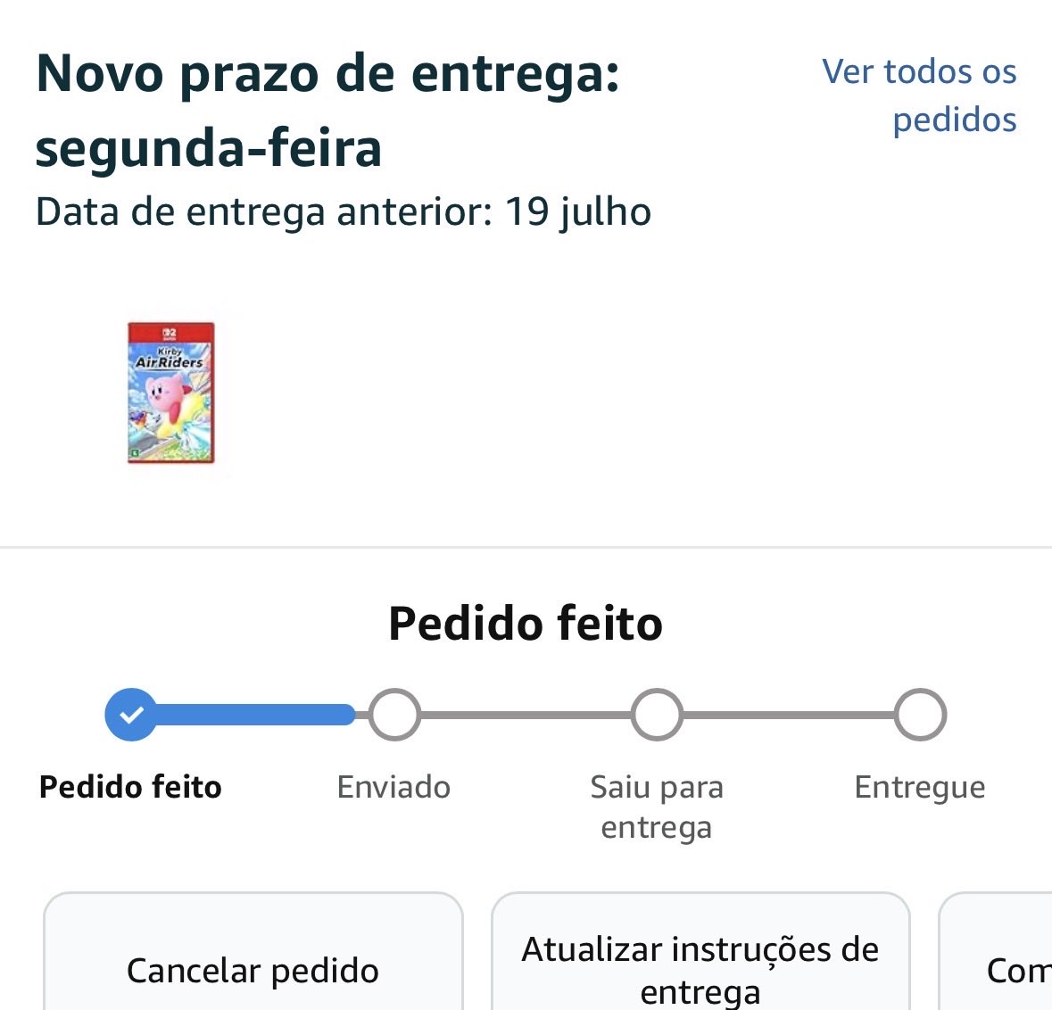 fbralonsobr's tweet photo. @AmazonHelp Aguardar pela segunda vez um novo prazo né. Pq duvido que vão entregar segunda feira se nem foi enviado https://t.co/WhOyv0M66y