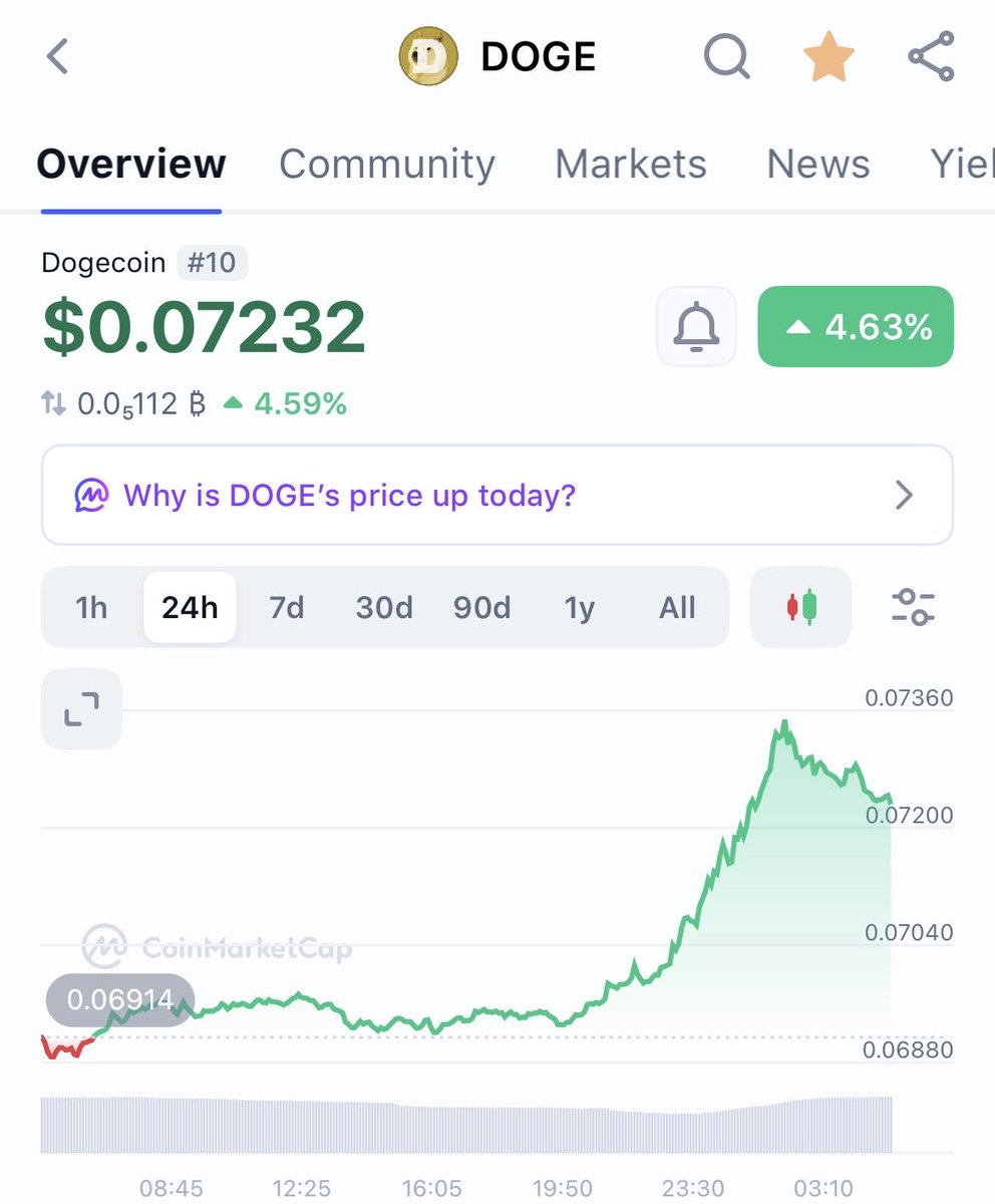 _dogegod_'s tweet photo. Dogecoin smells $3.20.

Regaining momentum. https://t.co/uqe24qDndy