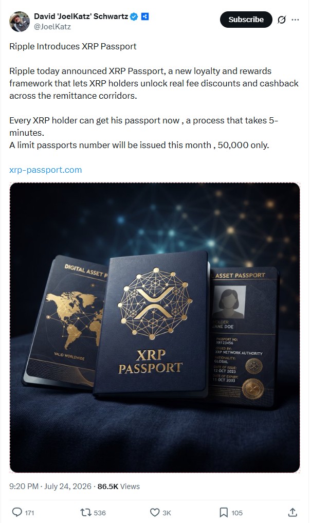 graffm91's tweet photo. I just got my XRP Passport man 🤩🤩

Did you got yours at https://t.co/trbZVLqjHN btw?

Don't forget , dont use burned wallet , u must use a active and real one to get it⁠‍​​⁠‍‌⁠ https://t.co/NV8k6VQ6TI