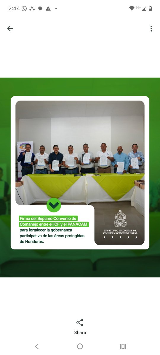 ICF_oficial's tweet photo. El ICF y las municipalidades de Meámbar, San José de Comayagua, Santa Cruz de Yojoa, Siguatepeque y Taulabé realizaron la Firma del Séptimo Convenio de Comanejo del Parque Nacional Azul Meambar (PANACAM) 🌳🤝.
#ICFHonduras #PANACAM #ConservaciónForestal https://t.co/ikdEXnPjQl