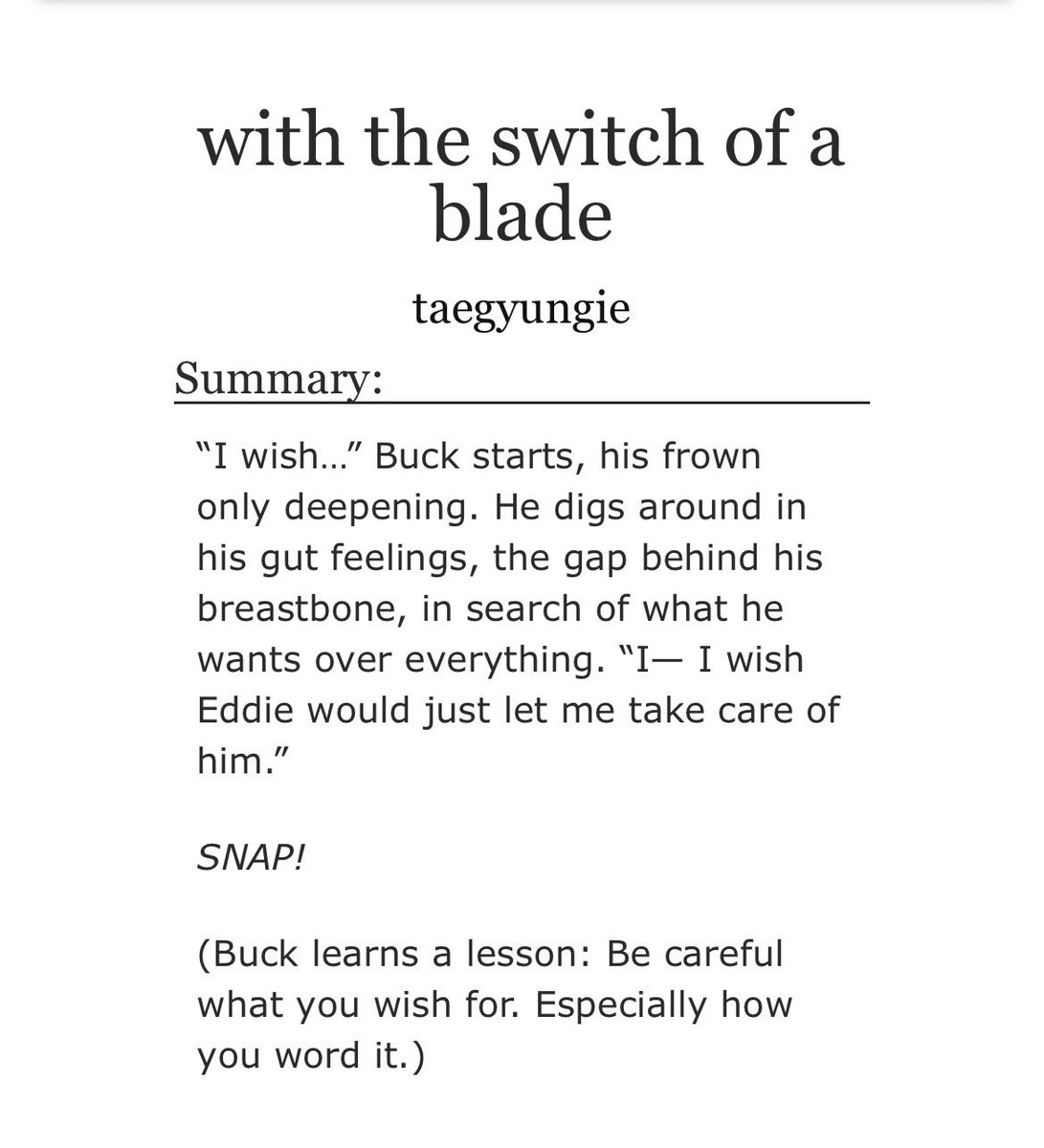 bbhsteeth's tweet photo. with the switch of a blade | ch1: 5.4k words | rated E

the buddie One Wish Willow au for #BottomEddieWeek day 2: Fantasy!

mind the tags 🫡

https://t.co/EuCV8CiBEu https://t.co/6DNZlsTbyq