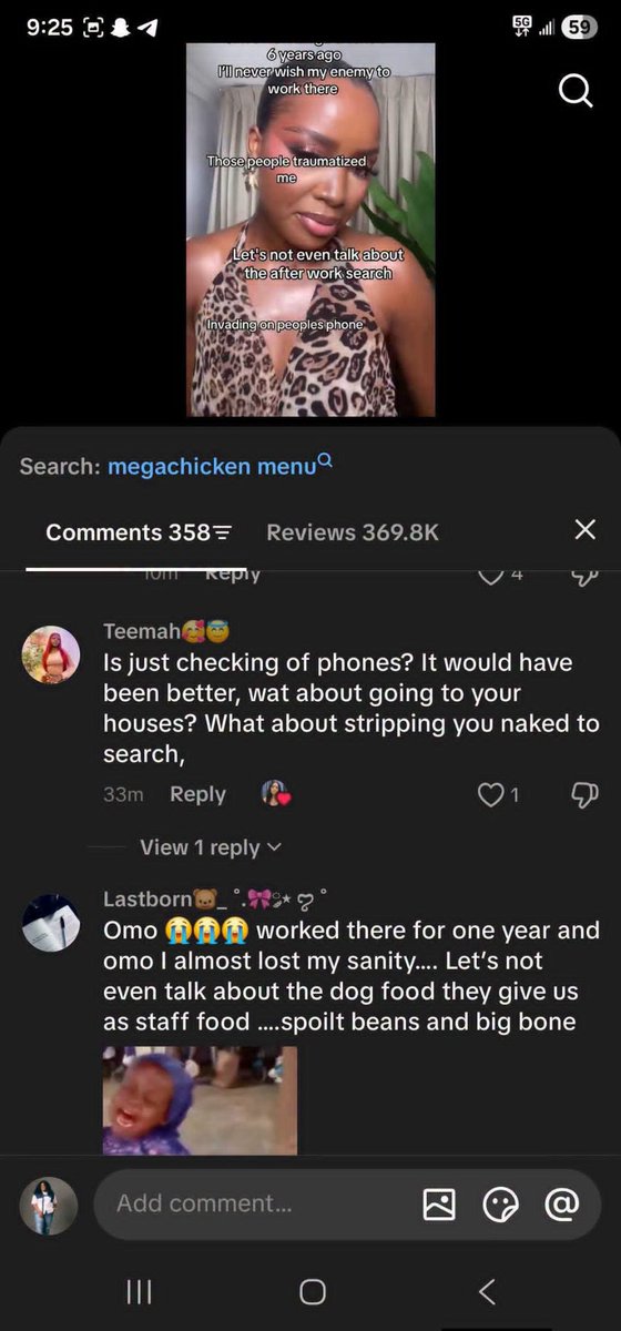 DivineEmerald4's tweet photo. Saw this post this lady made about her time working for Mega chicken.

The comments section is traumatizing 💔💔💔 https://t.co/y8N4YF04CU