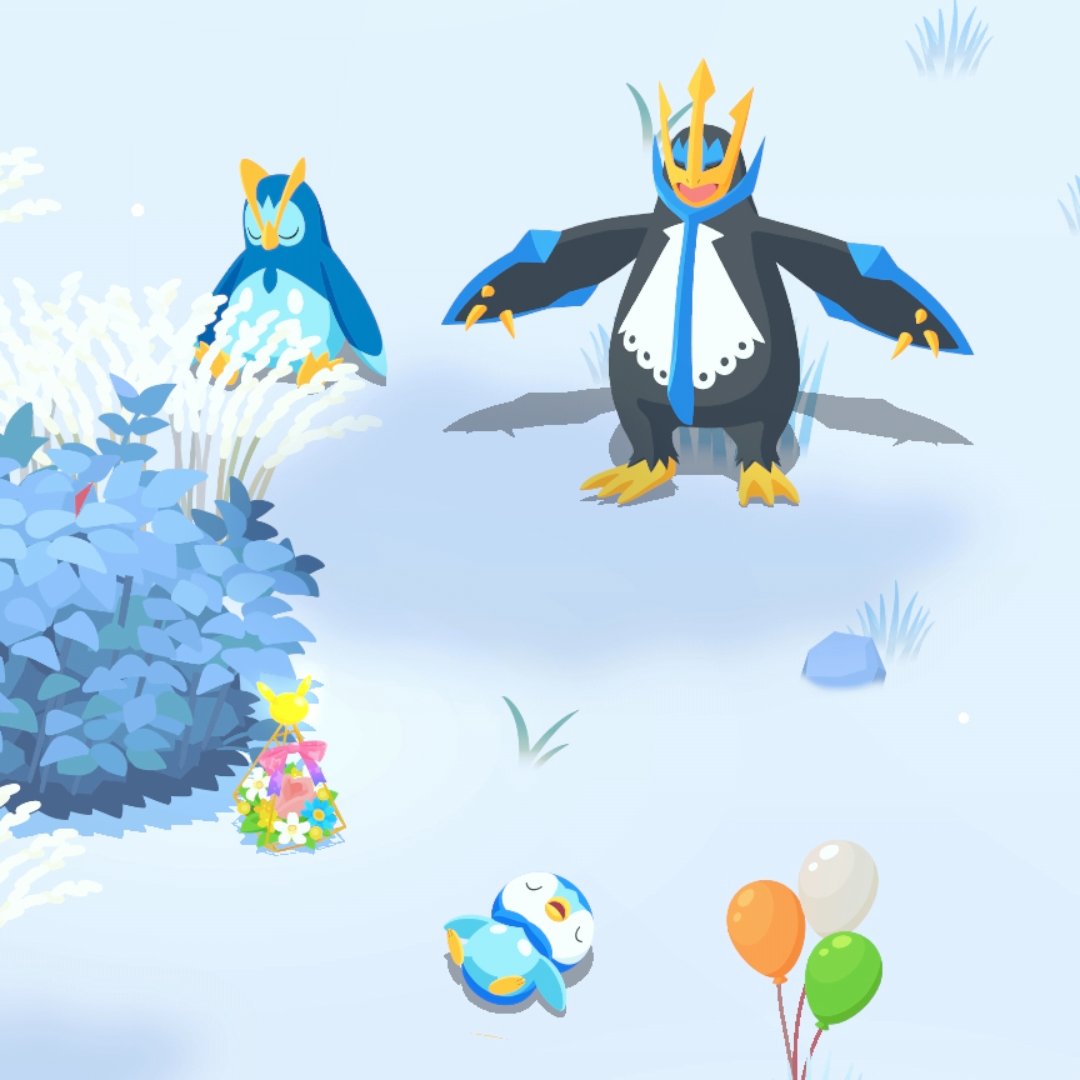 epytyu's tweet photo. #ポケスリ3周年をみんなで
ポッタイシちゃん寝顔図鑑コンプ〜！🥳🩵
これでポッチャマ族制覇🐧✨
ありがとうウノハナ〜🥹❄💕

親子共演寝も見れたよ～🐧🐧🐧
しかも3匹ともチャンス付きはアツすぎ✨

ワカモレチップスもカンスト〜🥑🎉 https://t.co/FOqPAdc686