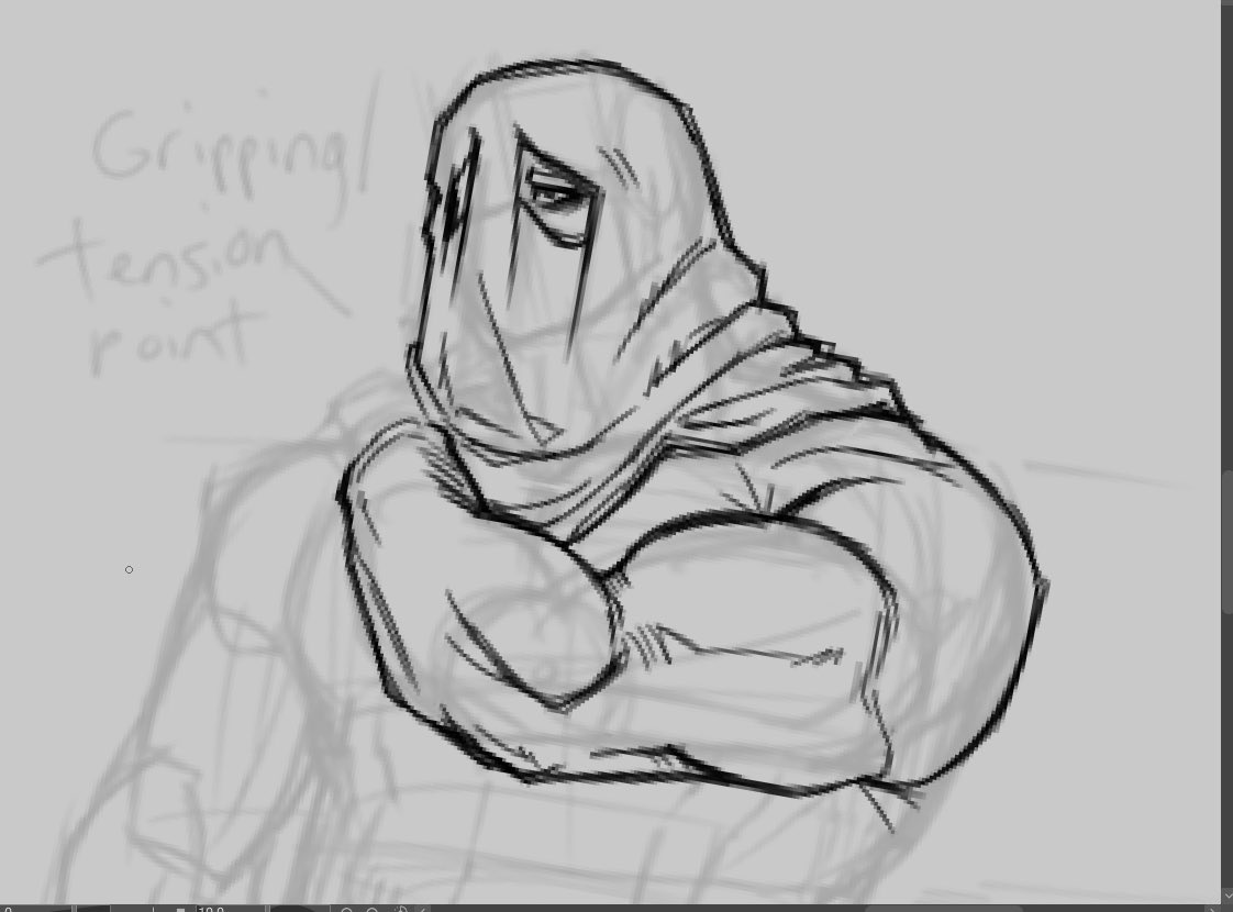 _Alphadex_'s tweet photo. I fear I may have drawn him a little too big… anyone disagree? https://t.co/L9Rp8CGmCa
