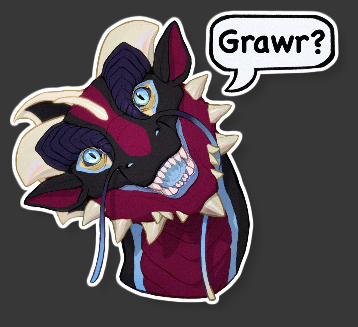 MekanipWrites's tweet photo. POV: You just said Meka's name! Dragon goes "grawr?"

A sticker drawn by Khyaber! https://t.co/D30gjHqT9x
