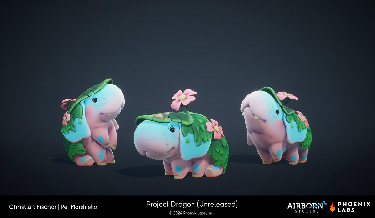 EverhavenWorld's tweet photo. The Marshfello pet. Shy and sweet natured, was to be found in ponds and swamps under the trees. #Everhaven #ProjectDragon #BringBackProjectDragon #characterart #conceptart #cancelledgames #cozygames

#2Dart by @FromHappyRock 
#3Dmodel by Christian Fischer: https://t.co/NVblqAPV3p https://t.co/fQovn0hdpf