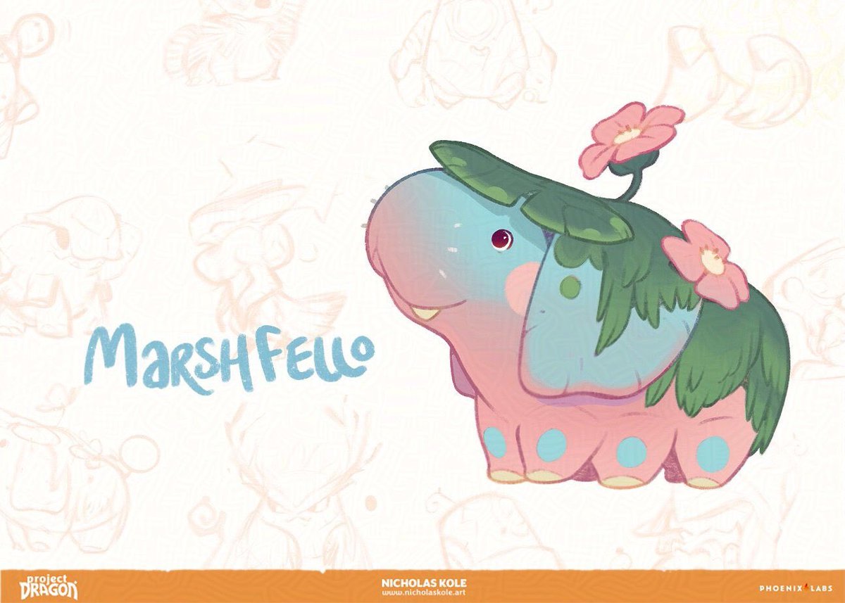 EverhavenWorld's tweet photo. The Marshfello pet. Shy and sweet natured, was to be found in ponds and swamps under the trees. #Everhaven #ProjectDragon #BringBackProjectDragon #characterart #conceptart #cancelledgames #cozygames

#2Dart by @FromHappyRock 
#3Dmodel by Christian Fischer: https://t.co/NVblqAPV3p https://t.co/fQovn0hdpf