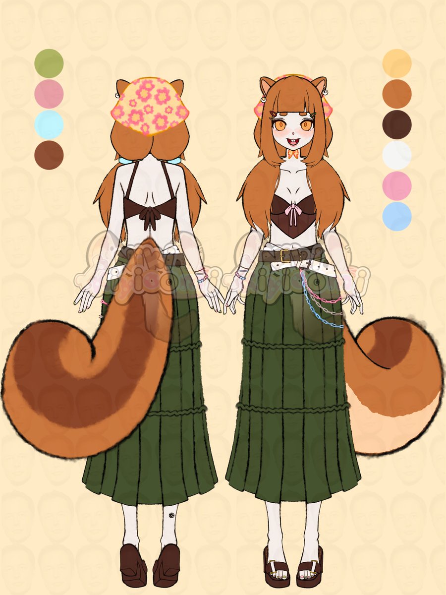 nikikiyoomi's tweet photo. Made this Vtuber Model Design and I want to know if it looks good or what would make it better?

She's a squirrel(obviously) and she's supposed to look like she is very connected to nature and would protest/raise money against animal cruelty/Forest deforestation. #Vtuberdesign https://t.co/LKZs2jCssV