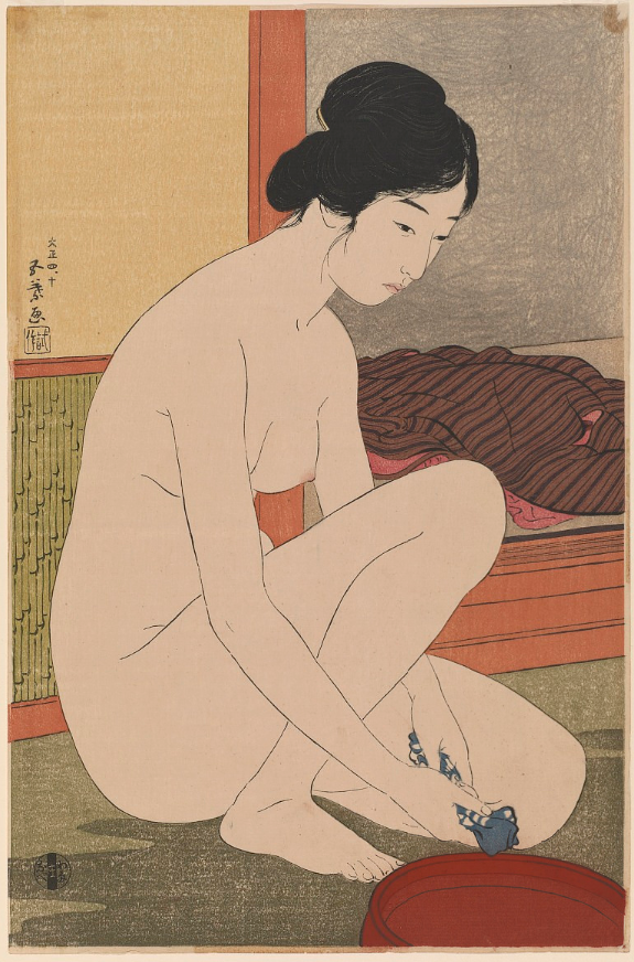 tsukironin's tweet photo. Goyō Hashiguchi (橋口五葉, 1880 – 1921)

Woman Bathing

1915 https://t.co/BzjXOlFHqe