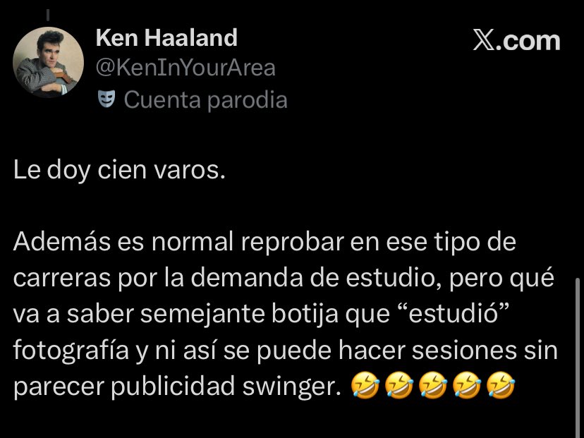 focacomequesoN's tweet photo. Jajajajajajajajja ya no hay manera de justificar la mediocridad jajajajajajaja
No Ricardo, no es normal andar reprobando “por la demanda del estudio”. Poniendo ese pretexto te ves pendejo y huevón JAJAJAJAJAJAJJAJAJAJA🤣🤣🤣 https://t.co/nksO5UHvd4