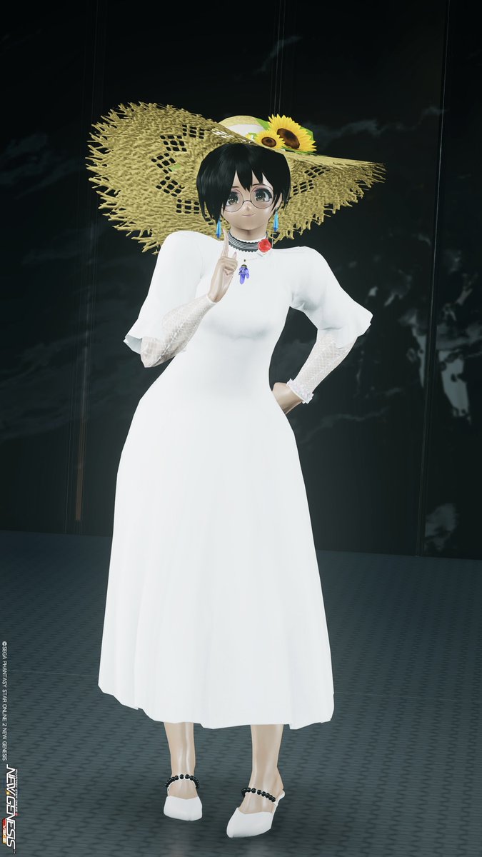 herael_key's tweet photo. #PSO2NGS  
#メンテの日じゃないけどssを貼る 
志手原弥生です♪
今回は、モノトーンワンピを
コーデしてみました(^｡^)
このコーデで昨晩の　#ぷそみゅ
に参加してました(^.^)
全身図、ここだけの話、体型隠しの
コーデだったんですよね（汗💦） https://t.co/zVqiiv60on
