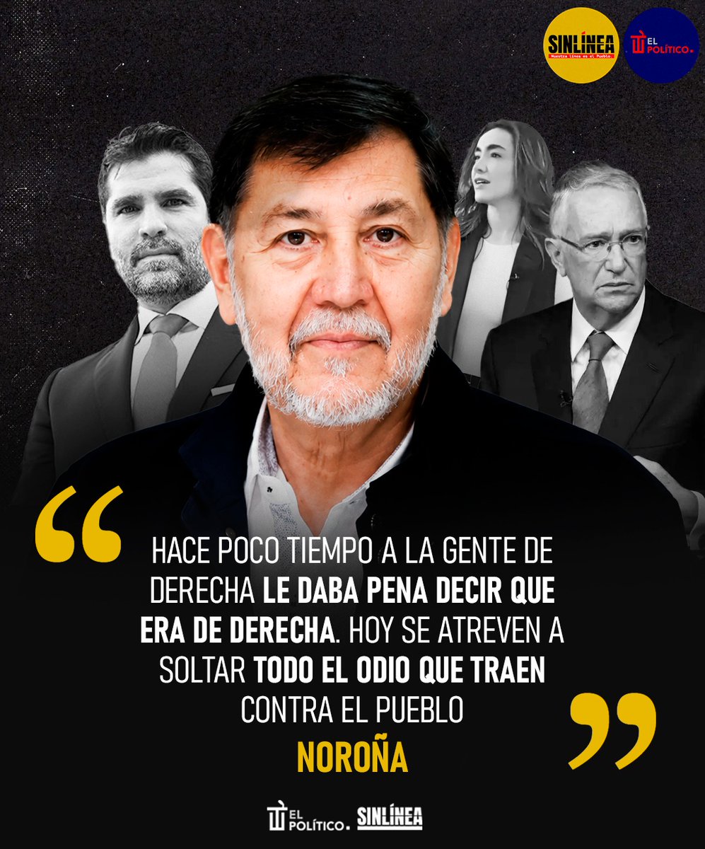 SinLinea_Mx's tweet photo. ¡Ya ni disimulan! 🙄

🔴 La derecha está envalentonada y el cinismo es su carta de presentación 👎🏻 | ¿Estás de acuerdo con el planteamiento de #Noroña (@fernandeznorona)? 🤔 https://t.co/L7eUXGtoZ8