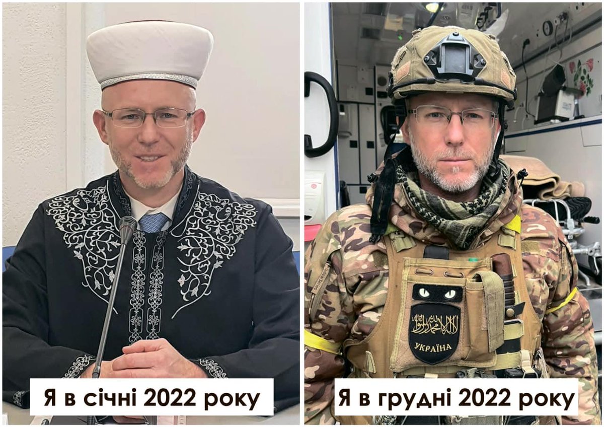 hissgoescobra's tweet photo. This is Sheikh Said Ismagilov, Mufti of the Religious Administration of Muslims of Ukraine. He volunteered to fight for the Ukrainian Armed Forces almost immediately after Russia’s invasion in 2022. Born to Ukrainian Tatar parents. Loomer’s tweet is not ok. Period. https://t.co/OAGoAenoDb