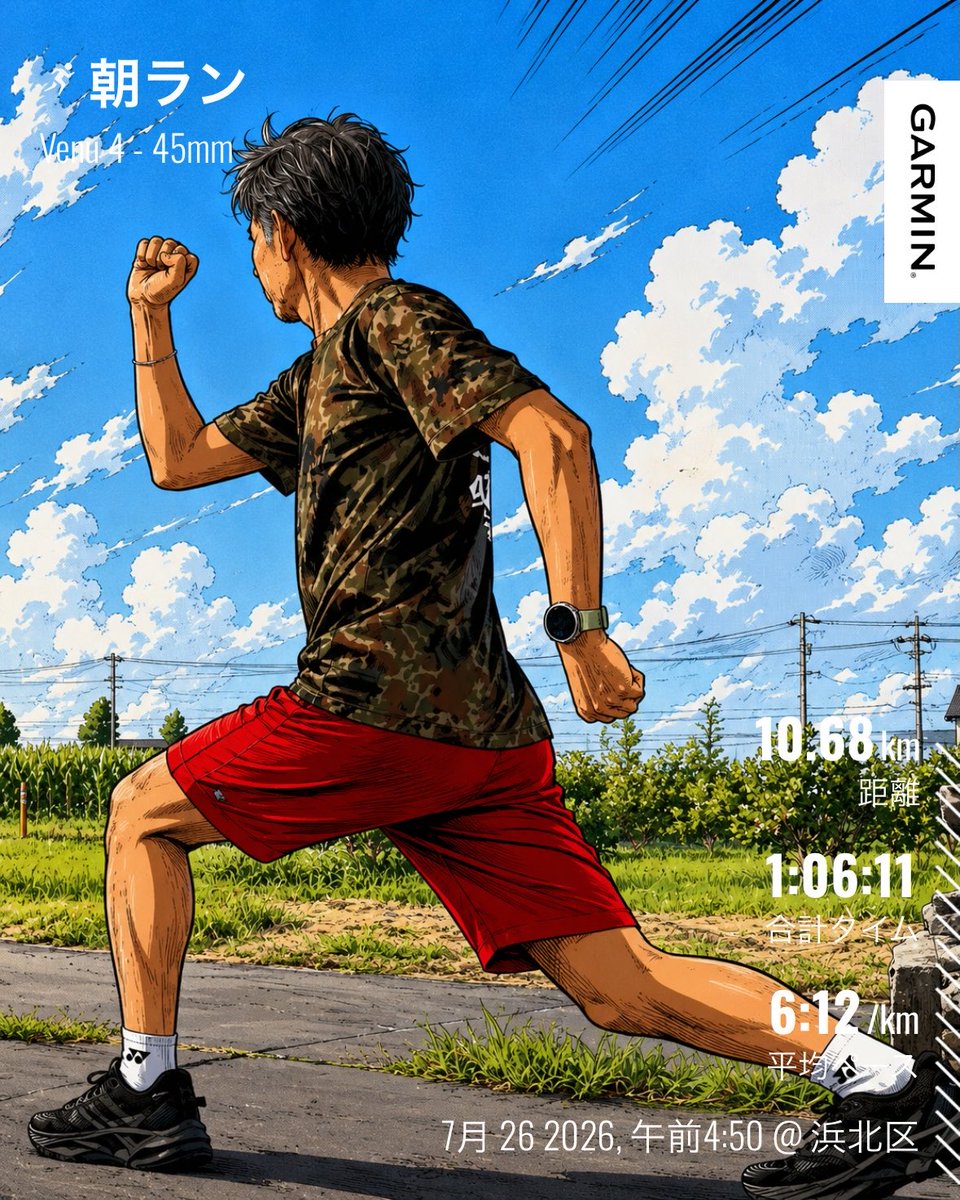 odaisama's tweet photo. おはようございます♪
#朝ラン
行ってきました！
水分補給して出掛けましたが
朝でもこの暑さだと
1時間 給水なしはきつかった😅
スマホ持って出掛けるので
最悪 コンビニに寄る
予定ではいましたが
なんとか帰ってこれました👍
#ランニング
#ジョギング
#駅伝 https://t.co/D1OucnxZHX