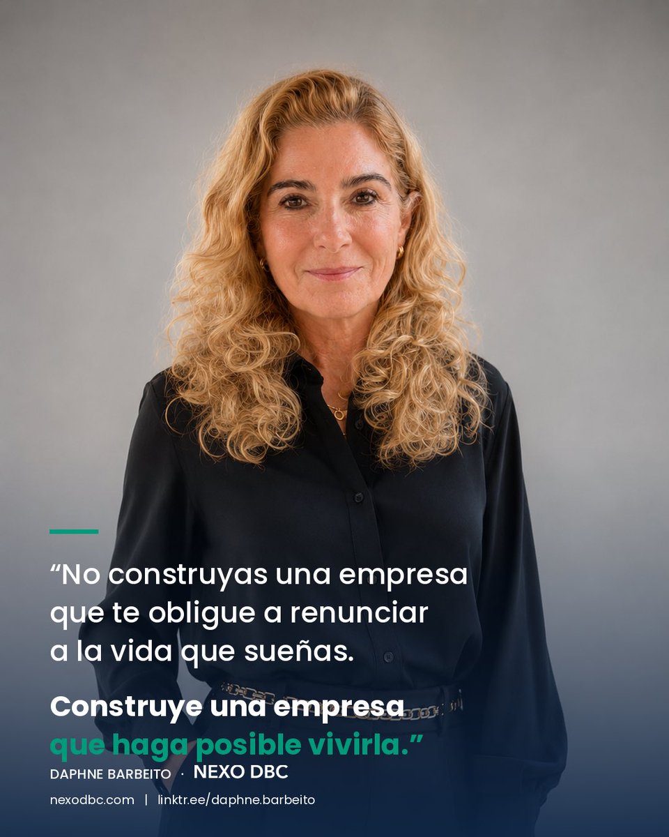 DaphneBarbeito's tweet photo. Después de más de tres décadas emprendiendo, puedo decir que las empresas han sido una parte maravillosa de mi historia, pero nunca han sido toda mi historia. 

La verdadera riqueza ha estado en las personas que he conocido, en los lugares que he descubierto, en los aprendizajes que me han transformado y en la oportunidad de dedicar mi vida a un trabajo que me apasiona profundamente.

¡Construye una empresa que te permita vivir la vida que sueñas!
#nexodbc #éxitoempresarial #soñar #emprendedora
Nexo DBC