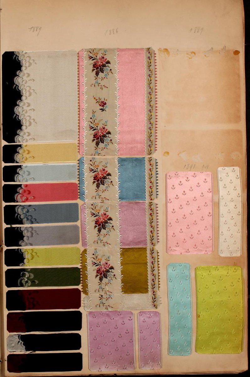 hollycurates's tweet photo. an 1886 sample book of silk ribbons and trims

https://t.co/5iARctEqf6 https://t.co/5Ree8akecA
