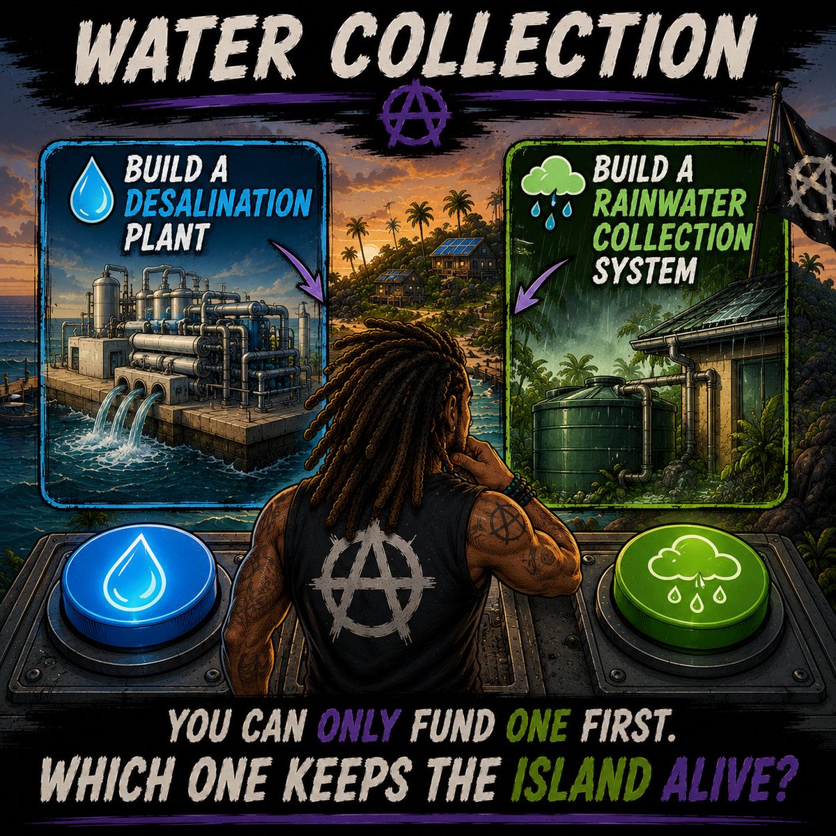DefiAnarchy's tweet photo. Drop in the comments which is the most reliable for a new island community. Which is cheapest to build? Any insights you have to what builds this island are appreciated. You are the ones who build this island! https://t.co/hvYkDotwPN