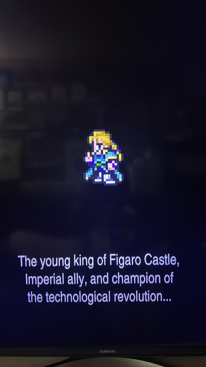 FatherBreaks's tweet photo. King Edgar out here flipping the bird #FFVI https://t.co/MZPjgUVLld