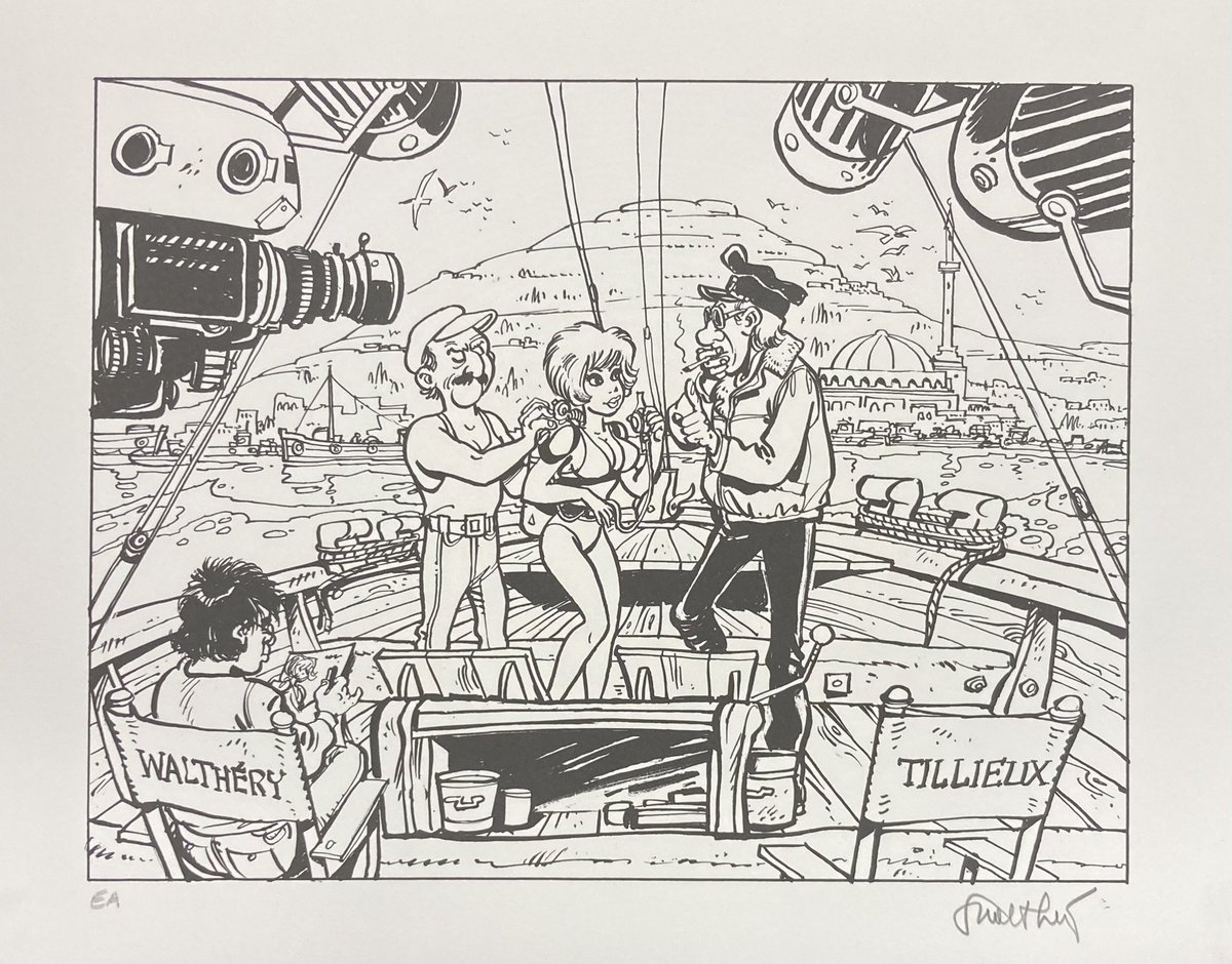 HarrocknRoll's tweet photo. Una instantánea del rodaje de 'Le Treizième Apôtre' (1976) 😉
#Walthéry + #Tillieux

Walthéry – Sérigraphie #Natacha 'Le 13e apôtre'
https://t.co/15r7noqmpg https://t.co/xGLBKopCSy