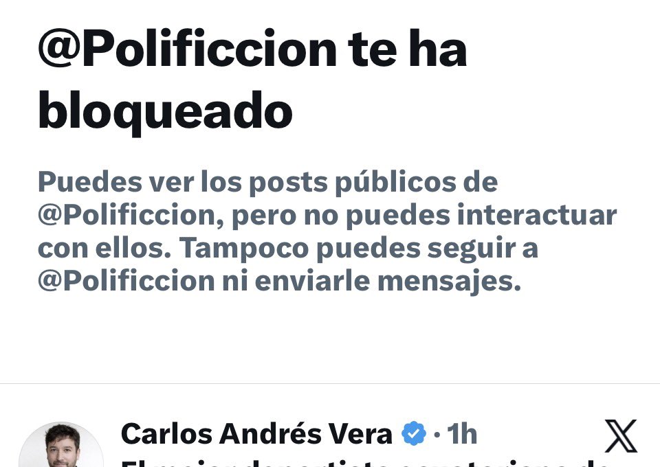 Drwandradee's tweet photo. ARRASTRADOS|| así quedaron evidenciados los Vera, padre e #HijoBobo (@CarlosVerareal y @Polificcion) por parte del periodista @alvatin18 cuando este se refirió al triste papel que cumplen ante el poder y les recordó que incluso pretendieron proyectar a Inés Manzano como figura presidencial; y hoy pretenden tapar su obvia negligencia y corrupción, de lo cual $e nutre este par…esto quedó reforzado tras el show de arlequín del poder que hizo en público en la última entrevista a Mr. Daniel Noboa, por lo que su permanente presencia en las caricaturas de @vilmavargasva se justifica y lo delata. 
✍️ Verita Jr, rebautizado por el periodista, “hace contorsiones repetidas en largos post con diatriba y veneno, tratando de justificar lo que todos los ecuatorianos ya sabemos, que son unos mercenarios de la comunicación  y confirmando que les llegó porque quedaron desnudados como lo que son: “peones del poder de turno” con rasgos de arribismo, hoy faltos de credibilidad real, pues para amplificar sus publicaciones requieren de los trollcenter pagados también con fondos públicos de nuestros impuestos. 
✍️ Los intentos del cobarde concejal fallido de Temu, Carlos Andrés Vera, de ofenderme mencionándome indirectamente ya que no tiene el valor de decírmelo directamente, porque me ha bloqueado, me resbalan, estos saben que mi posición de defensa de los derechos ciudadanos y de los recursos de nuestro país es legítima con honradez, algo de lo que ellos carecen. 
✍️ Mi solidaridad y apoyo al periodista Álvaro Espinosa.