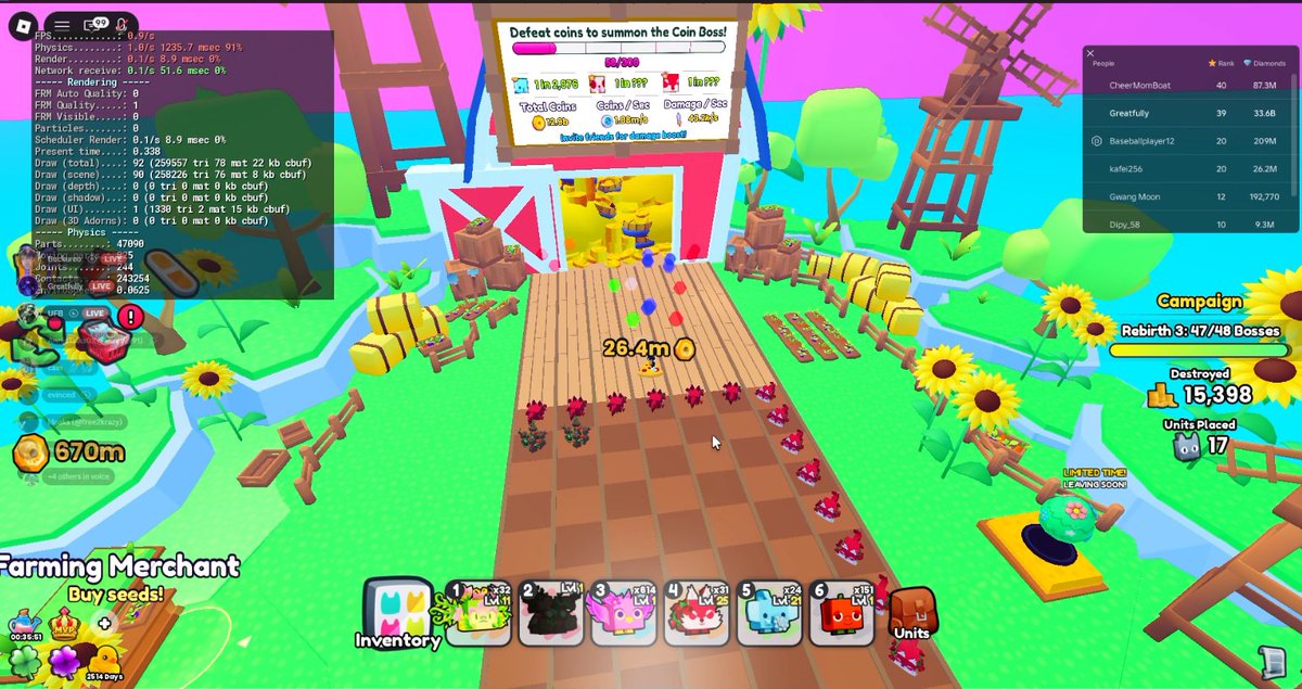 HackingUSB's tweet photo. @CoderMitchell Please fix this... The second the boss chest spawns in my game goes too 0.9FPS LMFAO.... #ps99 #petsim99 #petsim https://t.co/WZwVLPrrbH