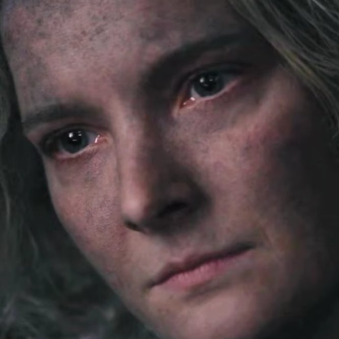 HeavyElfBreath's tweet photo. @SimonBoudreau2 This is the moment she tells Theo that she never saw her husband again. The look in her eyes - to me - is one of profound sadness. For an elf the loss of a mate leaves such a deep wound I can understand her locking that part of herself away and barely speaking of it. https://t.co/YvvCTylUU6