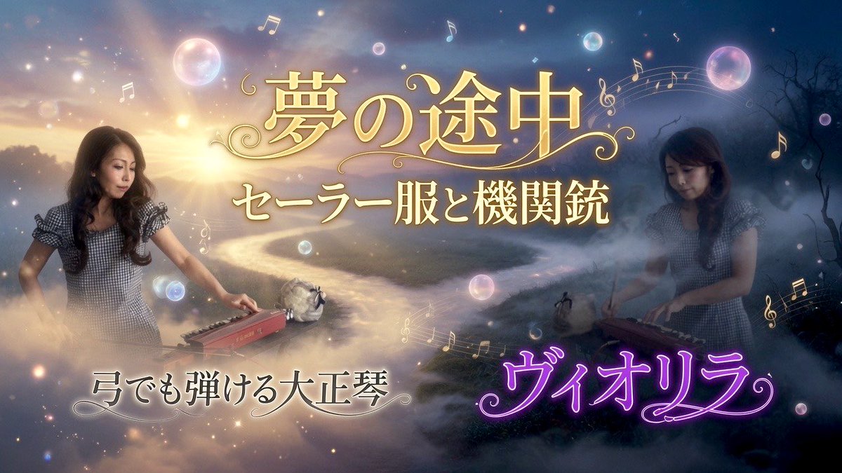kishiro301's tweet photo. 皆さま
おはようございます☀️

旅の日特集👜
リスナー推しNo.1🏆

♫セーラー服と機関銃
♫夢の途中

「人生の旅に何を詰めますか？」
そんな問いを胸に
ヴィオリラ二重奏で奏でました🎹🎻

日曜日の朝のひととき☕️
穏やかな気持ちで
お過ごし頂けたら嬉しいです☺️

🎬こちら
https://t.co/VcLKTqiuRV https://t.co/T7xlWE2vLc