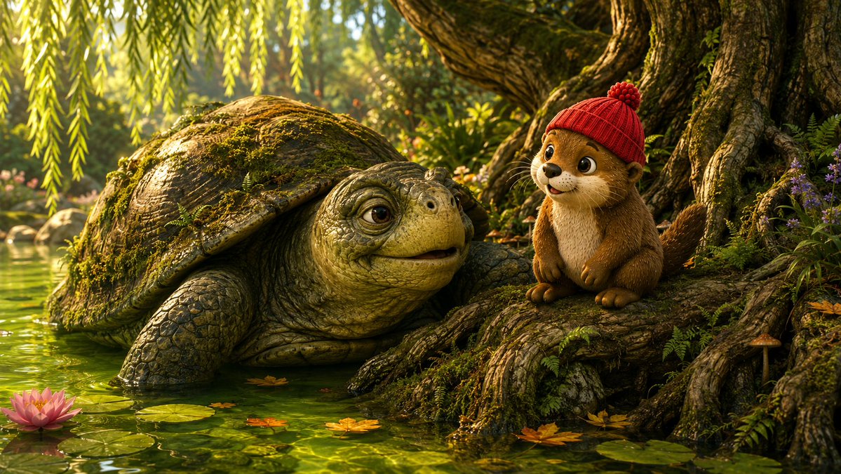 ottrworld's tweet photo. the turtle's been in this pond longer than anyone.

moves slow. never panics.

asked him the secret.

he said, "i just outlast the noise."

Turtle Root. that's where he stays. 🦦🧢 https://t.co/HARn5qQsQM
