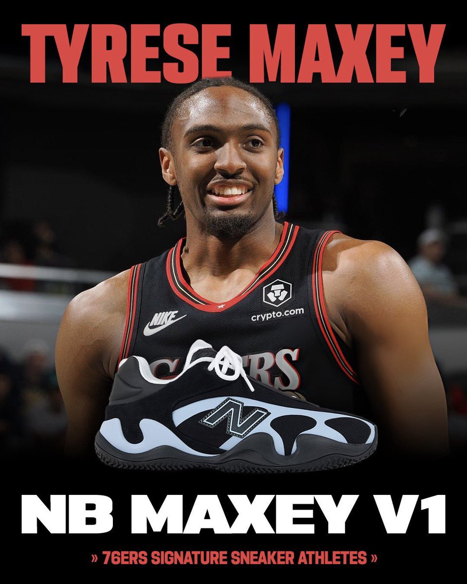 bcapparel's tweet photo. The Philadelphia 76ers now have four signature sneaker athletes on its roster 😳👟
LeBron James - Nike
Jaylen Brown - 741 Performance
Tyrese Maxey - New Balance 
Joel Embiid - Skechers https://t.co/m8PcBAukc5