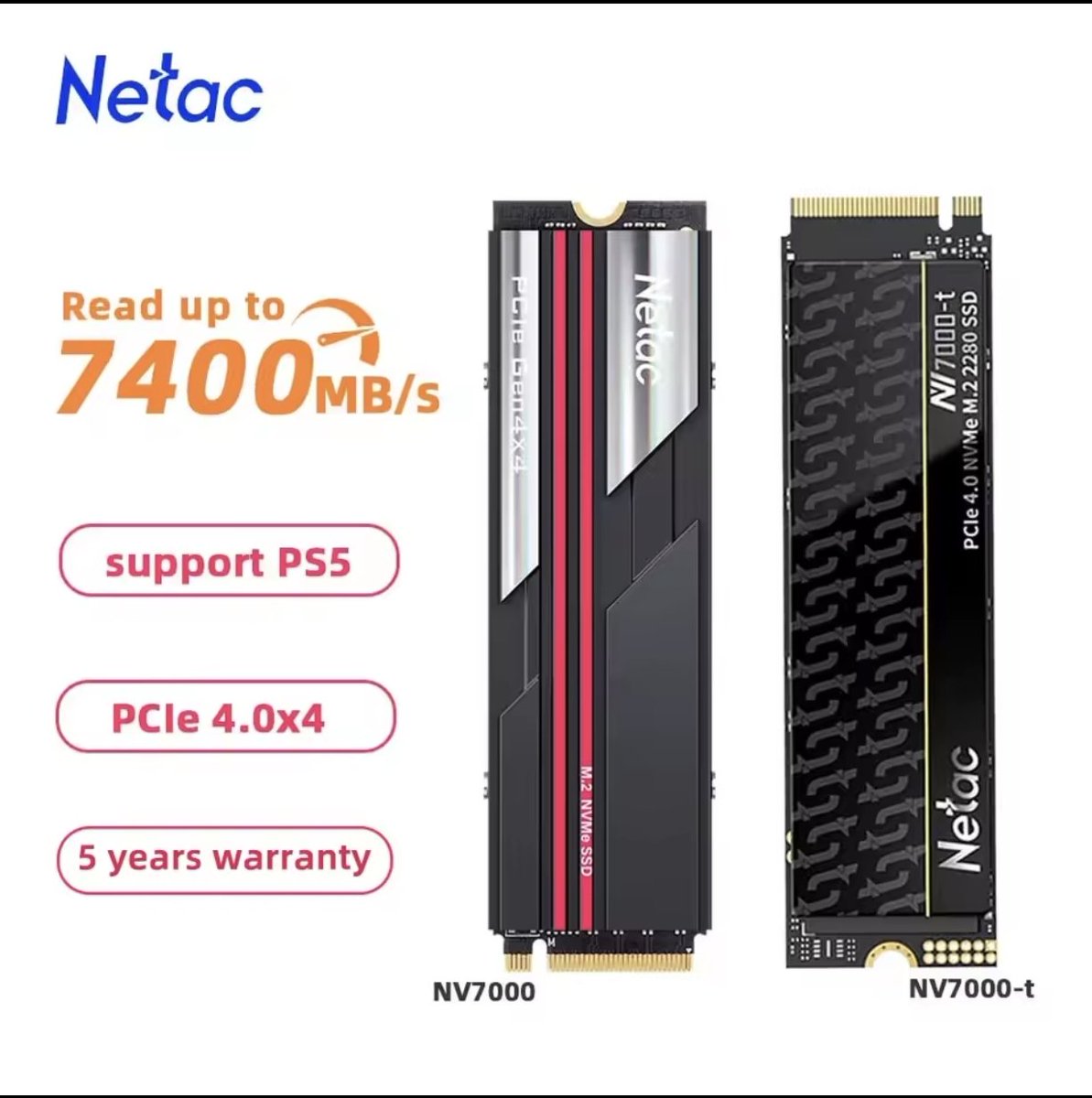 4fba_'s tweet photo. العرض الي الكل ينتظره عرض على تخزينات بمختلف الاحجام 🫡🔥

الإسم : Netac NV7000-T
الحجم : 1TB, 2TB
سرعة القراءة : حتى 7400MB/s
سرعة الكتابة : حتى 6800MB/s
الدعم : يدعم PS5 والاكس بوكس واللابتوب وطبعا البي سي 👍

السعر :
- 500 ريال ل١ تيرا
- 847 ريال ل٢ تيرا

السعر بعد الخصومات :
- 379 ريال ل١ تيرا
- 616 ريال ل٢ تيرا 🤯🔥🔥

الخصومات : استخدم كود الخصم CAT3 ل١ تيرا

  وكود الخصم CAT4 او CATSAR5 ل٢ تيرا

مع بطاقة STC BANK وكود الخصم NETACSA11 يخصم 1 دولار وكوينز بالكمية الموجودة في الصورة 👇

الرابط :
https://t.co/gPBC9aIyb8

روابط بديل :
https://t.co/Wwmspyu32l

https://t.co/Nf46DmJlaU

ملاحظة مهمة جدا : تأكد انك تاخذ النسخة الي نهايتها حرف T والضريبة تكون 5 ريال وكسور عن طريق الروابط الي فوق 🫡
( لحد يسأل ليه او كيف)