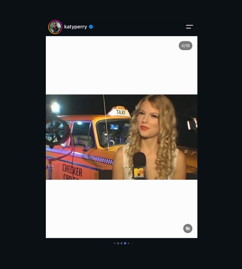 theTSupdates's tweet photo. 📲| Katy Perry included Taylor Swift’s interview on her latest IG post about auctioning the 2009 VMAs outfit she recently rewore. https://t.co/hXSrVPwTYc