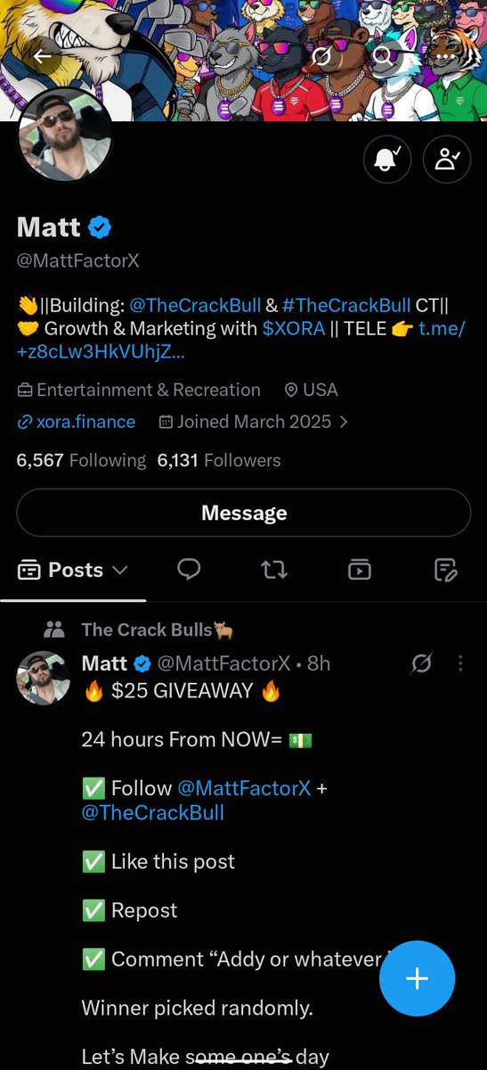 ALPHAPROPH66833's tweet photo. @Fettycryptt @MattFactorX @TheCrackBull #THECRACKBULL https://t.co/YsKOQDuFw9