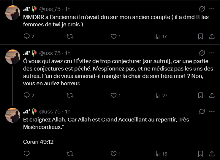 ArchivesDuGenib's tweet photo. @balti_offi @uss_75 @smollnini surtout qu'elle est culotté a parlé de médisance

En réalité ces gens prônent l'islam quand ça les arranges, elle appelle cheikh pour prendre de haut quand elle ment sur la religion pour y faire entré le koufr mais tu lui ramène un cheikh elle vas l'ignoré en se mettant au dessus https://t.co/FDqcAihivR