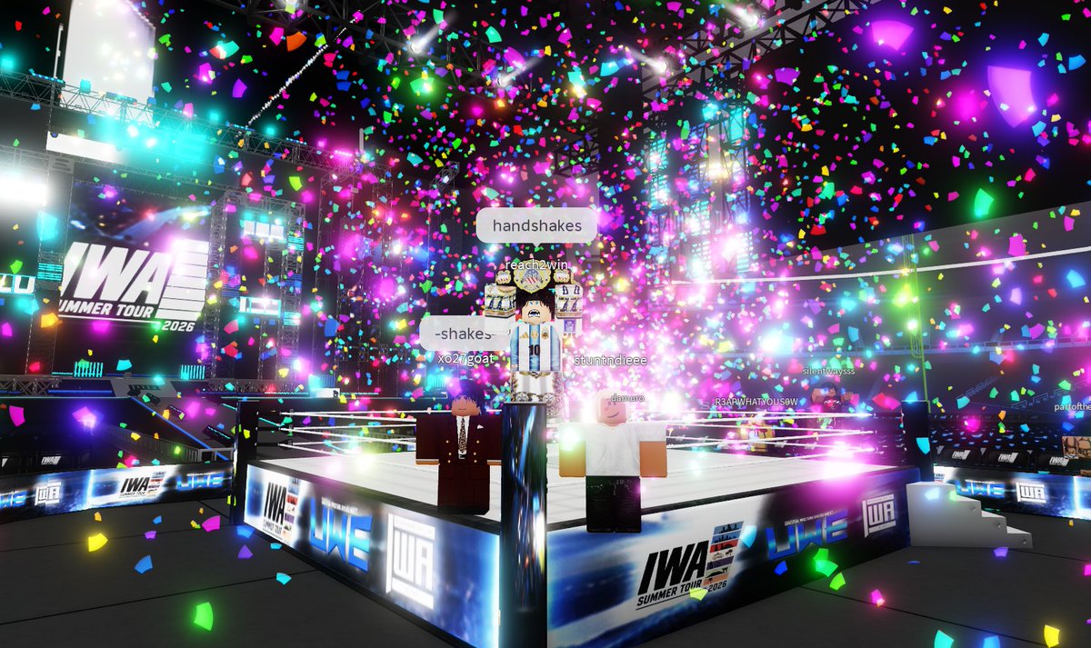 IWA_RBLX's tweet photo. #IWASummerTour: UWE NIGHT!

UP NEXT on UWE NIGHT, Invited Federation @NGPWMedia's United States Championship is ON THE LINE as we see #KacLeague go up against APOLO LEAGUE'S REPLACEMENT, #AListerAlex!

IN THE END, Kac picks up his SECOND WIN of the NIGHT & is the NEW NGPW United States Champion!

TUNE IN LIVE: https://t.co/6Llh1xaUPe