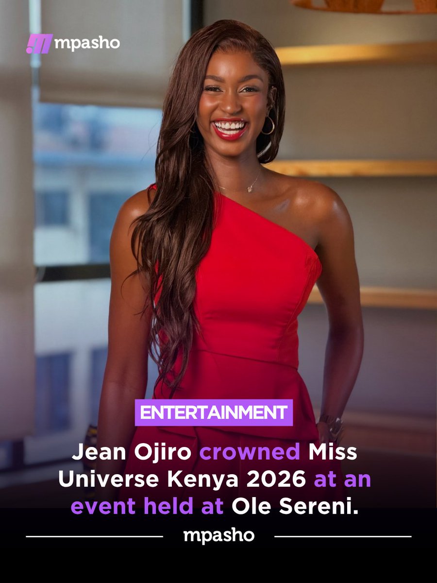MpashoNews's tweet photo. Jean Ojiro crowned Miss Universe Kenya 2026 at an event held at Ole Sereni. https://t.co/E37CWdWQrL
