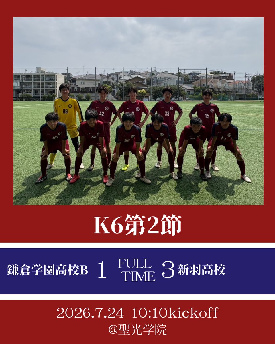 KG_FOOTBALL_'s tweet photo. K6第2節　1-3 loss

志澤（小泉）
ミスから失点してしまい1点は取り返したものの、自分たちで試合を壊す形となってしまいました。
応援いただいた皆様、関係者の皆様ありがとうございました。 https://t.co/mJplSBoCJL